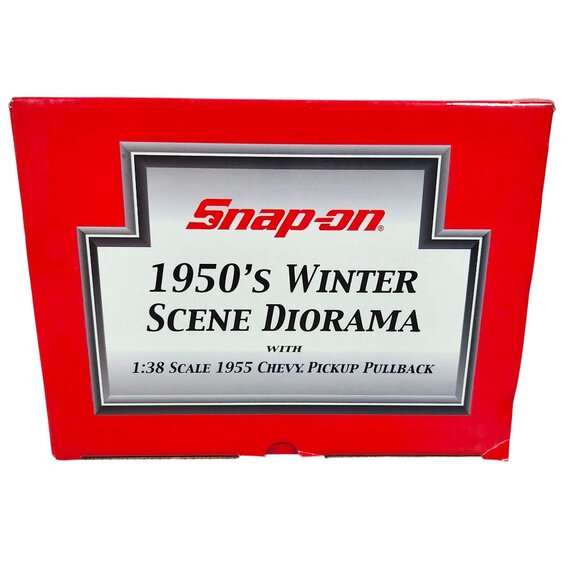 Snap-On Tools 1950s Winter Scene Diorama 1955 Chevy Pickup Pullback 1:38 Scale - Picture 2 of 7
